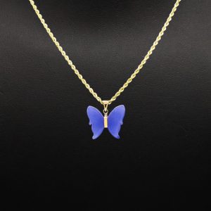 Jade Purple Butterfly 14k- Pendant - Image 3