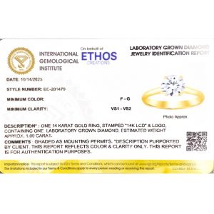 Brilliant Cut 1ct Lab #290 - Diamond Ring - Image 3