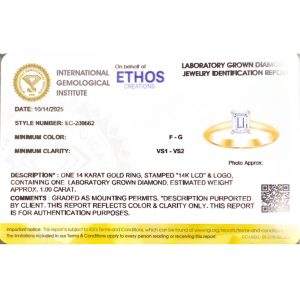 Emerald Cut 1ct Lab #287 - Diamond Ring - Image 3