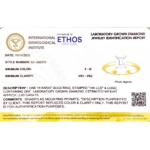 Emerald Cut 2ct Lab #293 - Diamond Ring - Image 3