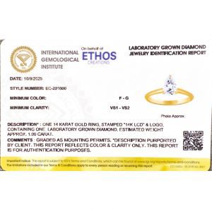 Pear Cut 1ct Lab #289 - Diamond Ring - Image 3