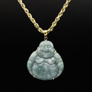 Large Jade Buddha 14k- Pendant - Image 3