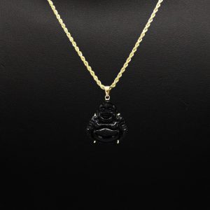 Black Jade Buddha 14k- Pendant - Image 3