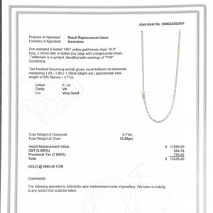 Diamond Tennis Chain 4.7ct Lab 18" #242 - Chains - Image 3