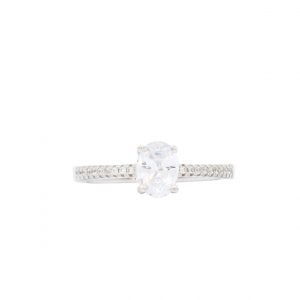Cz Oval Ring  - Silver Ring