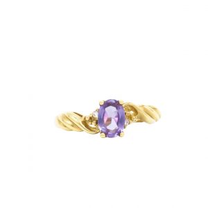 Oval June Twist Band - Birthstone Ring