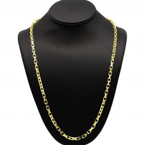 Silver Gold Plated Solid Anchor 4.75mm 26" - Silver Chain