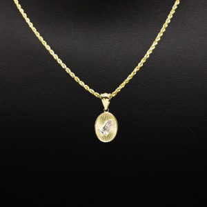 Double Sided Oval Religious 10k - Pendant - Image 3