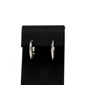 Medium White Gold Hoops 10k- Earrings