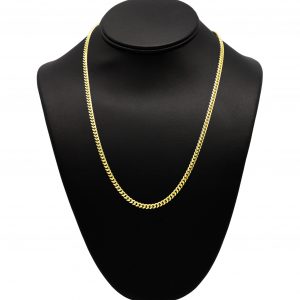 Silver Gold Plated Solid Miami Cuban 4mm 20" - Silver Chain