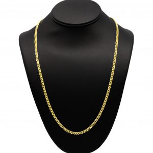 Silver Gold Plated Solid Miami Cuban 4mm 24" - Silver Chain