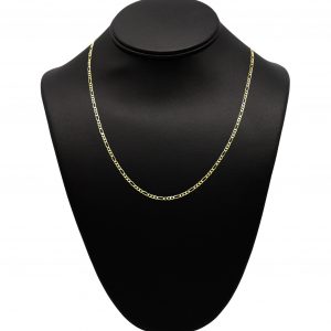 Silver Gold Plated Solid Figaro 2.25mm 20" - Silver Chain