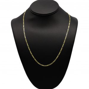 Silver Gold Plated Solid Figaro 2.25mm 22" - Silver Chain