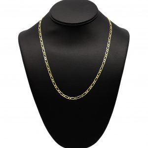 Silver Gold Plated Solid Figaro 3.75mm 20" - Silver Chain