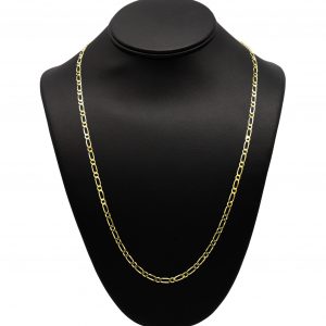 Silver Gold Plated Solid Figaro 3.75mm 24" - Silver Chain