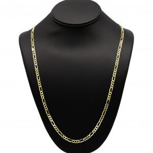 Silver Gold Plated Solid Figaro 4.75mm 26" - Silver Chain