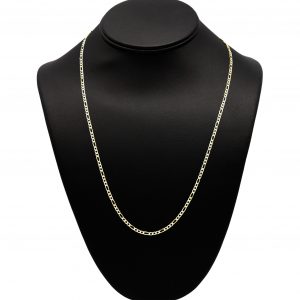 Silver Gold Plated Two Tone Figaro 2.5mm 22" - Silver Chain