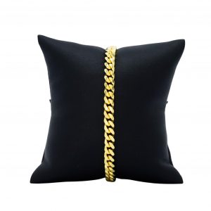 Silver Gold Plated Solid Miami Cuban 6mm 8"- Silver Bracelet