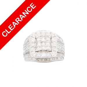 Princess Cut Cluster 3ct 10k - Diamond Ring