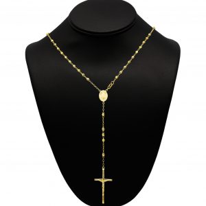 Silver Gold Plated Rosary 3.75mm 24" - Silver Chain