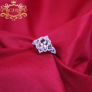 Diamond X Morganite .69ct 14k - Diamond Ring - Image 3