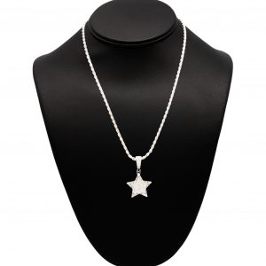 Small Star Moissanite - Silver Pendant
