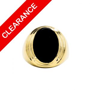 Black Oval Stone Ring - Ring