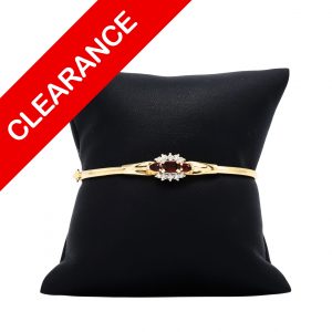 Diamond Garnet Bangle 3mm 7.25"- Bracelet