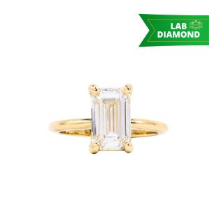 Emerald Cut 3.04ct Lab #6- Diamond Ring