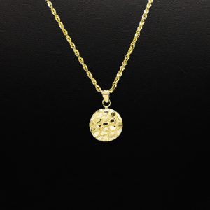 Medium Round Nugget 10k - Pendant - Image 3