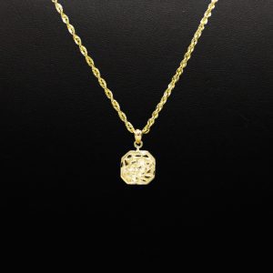Square Nugget 10k - Pendant - Image 3
