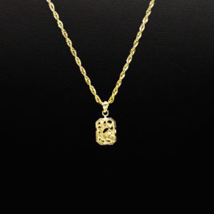 Rectangle Nugget 10k - Pendant - Image 3