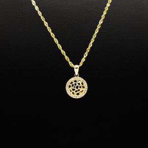 Cz Small Round Nugget 10k - Pendant - Image 3