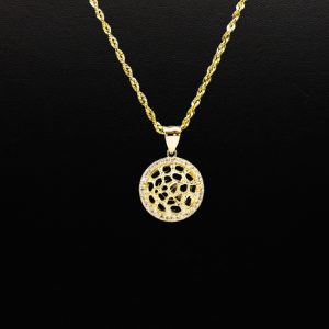 Cz Medium Round Nugget 10k - Pendant - Image 3