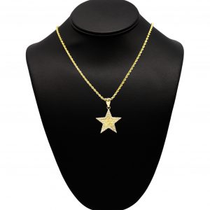 Large Cz Nugget Star 10k - Pendant