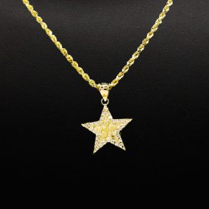 Medium Cz Nugget Star 10k - Pendant - Image 3