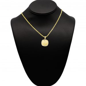 Cz Medium Square Nugget 10k - Pendant