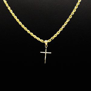 Mini Diamond Cut Cross 10k - Pendant - Image 3