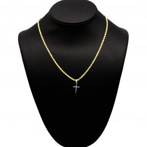 Mini Diamond Cut Cross 10k - Pendant