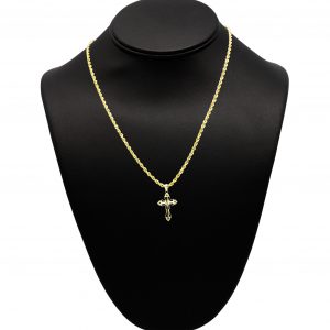 Mini Detailed Diamond Cut Cross 10k - Pendant