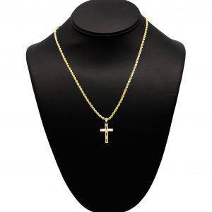 Small Diamond Cut Cross 10k - Pendant