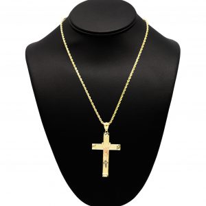 Large Rosary Cross 10k - Pendant