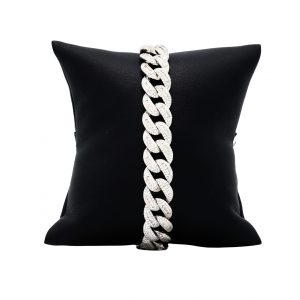 CZ Miami Cuban Bracelet 12.25mm 9"- Silver Bracelet