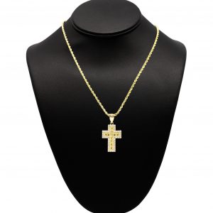 XLarge CZ Nugget Cross 10k- Pendant