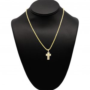 Medium CZ Nugget Cross 10k- Pendant