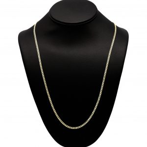 Silver Gold Plated Two Tone Cuban 2.8mm 24" - Silver Chain