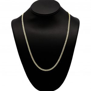 Silver Gold Plated Two Tone Cuban 3.5mm 22" - Silver Chain
