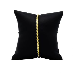 Silver Gold Plated Hollow Rope 3.25mm 9"- Silver Bracelet