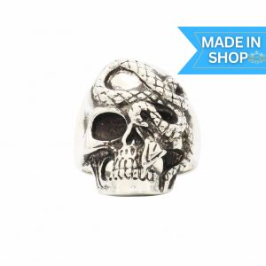 Silver Snake Skull- Silver Ring