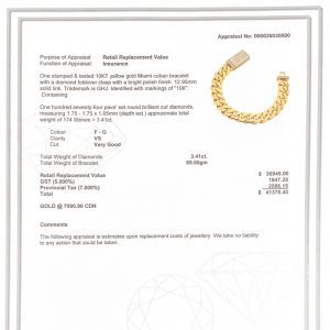 Solid Miami Cuban 3.4ct 7.5" #90- Bracelet - Image 3